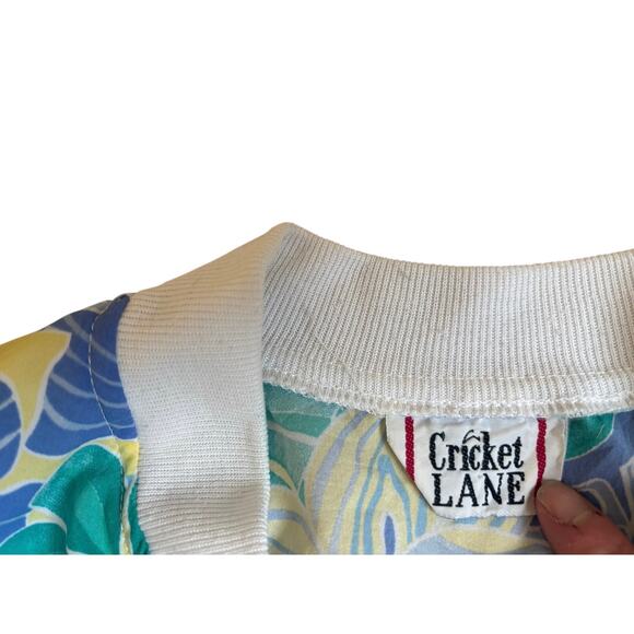 Vintage Retro 1980s/90s Cricket Lane Polyester Windbreaker - Jungle Leaves - Picture 3 of 10